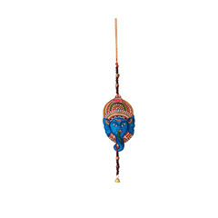 Hand-Painted Leather Lord Ganesha Wall Hanging
