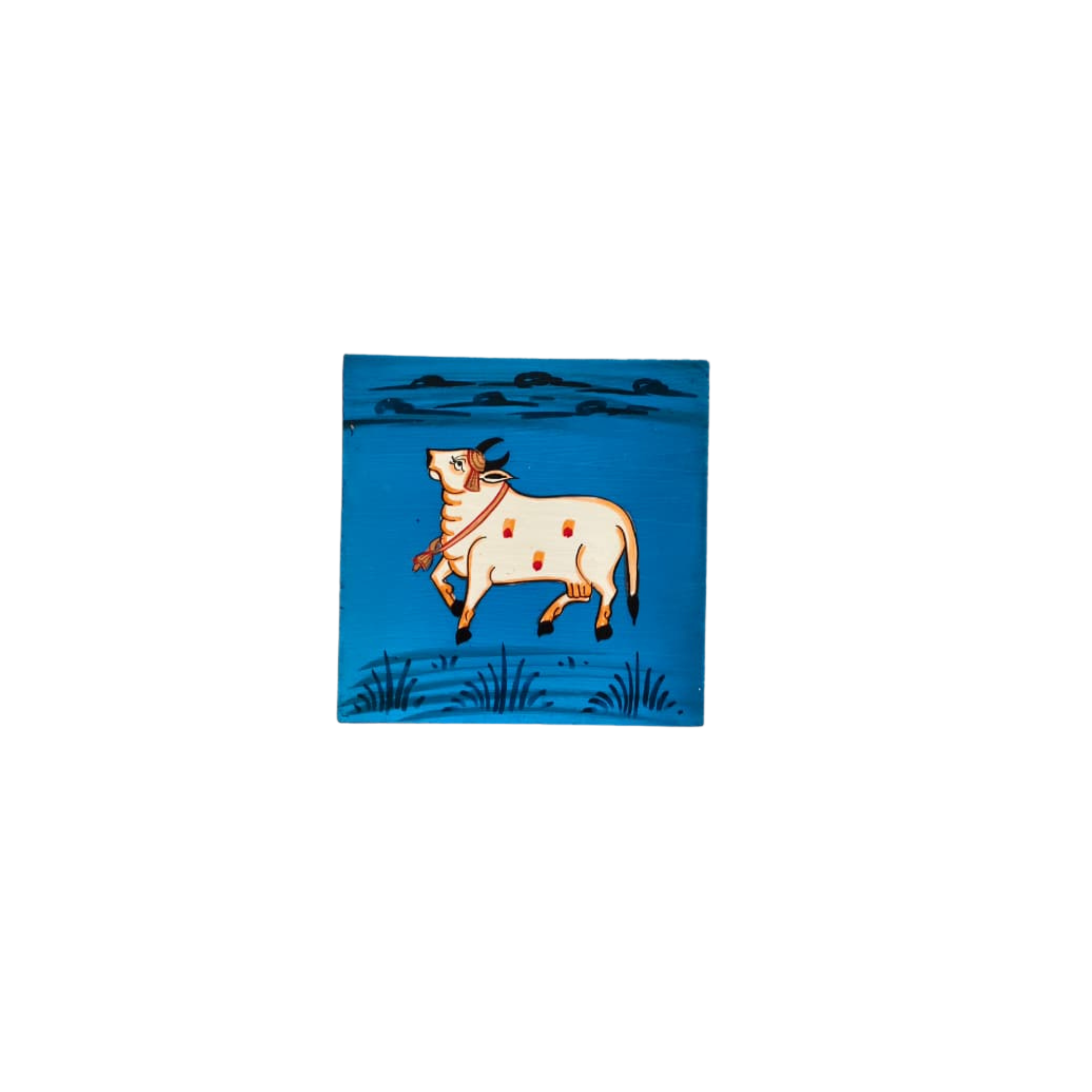 Sacred Cows and Lotus Flowers - Traditional Indian Pichwai Art Wooden Box