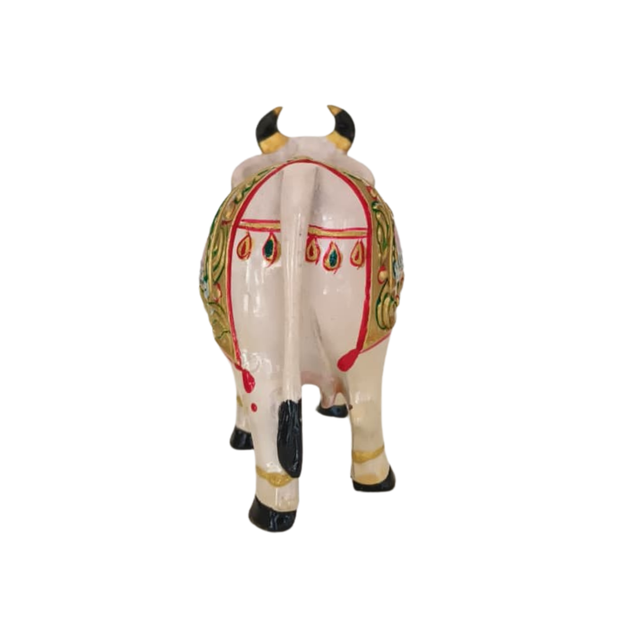 Hand-Painted Wooden Cow – Colorful Decorative Figurine