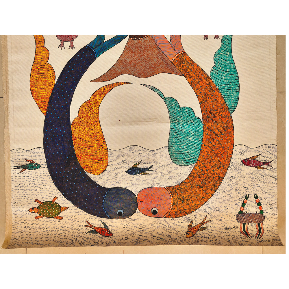 Circle of Life - From Roots to Rivers Gond Painting   Paintings