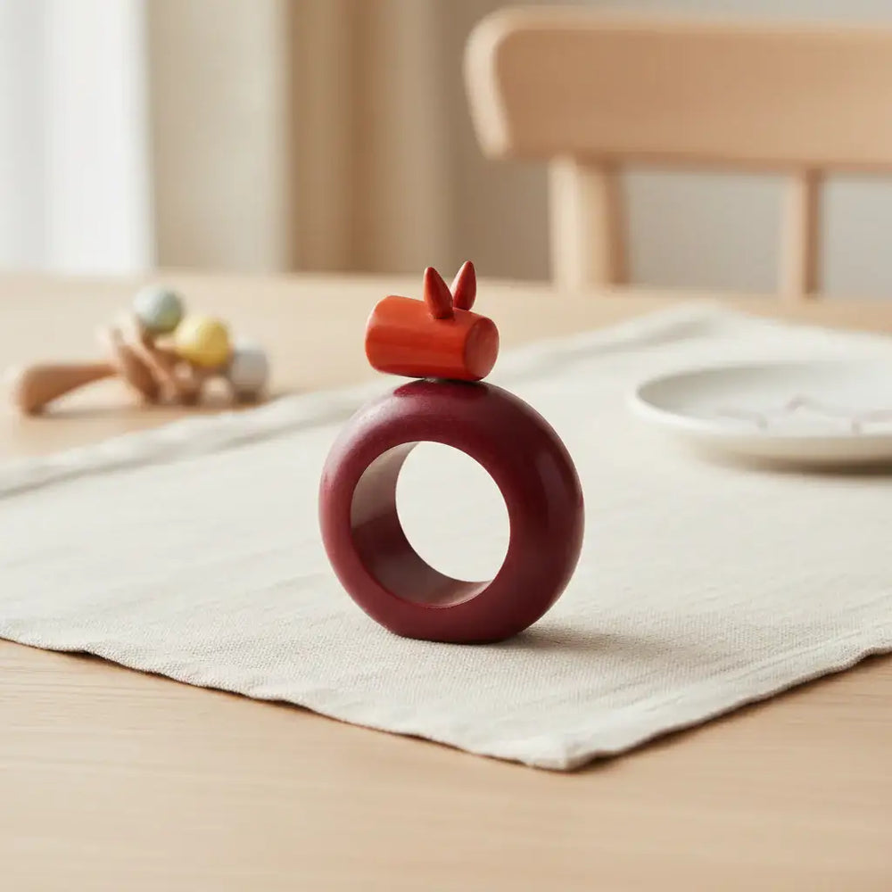 Cute animal shaped napkin roller with non-toxic finish