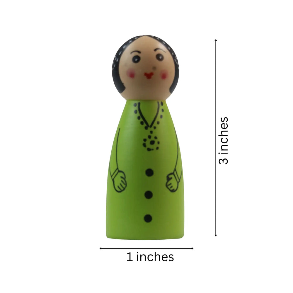 Cute peg doll with polka dot dress