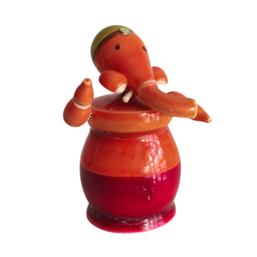 Vibrant Etikoppaka Lord Ganesha - Glossy Green and Red Lacquer Art   Etikoppaka Lacquerware