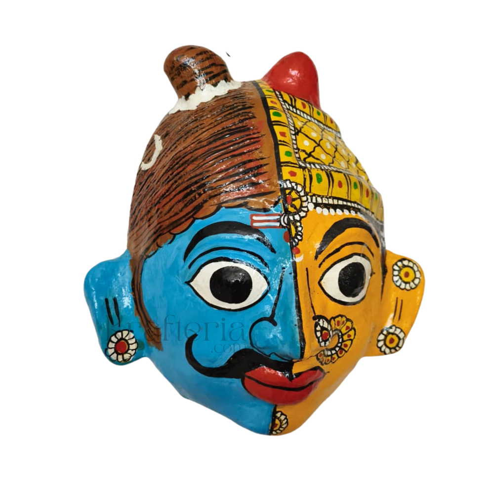 Hand-Painted Ardhanarishvara Face Wall Hanging   wall decor