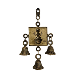 Brass Lakshmi Wall Hanging with Traditional Temple Bells   Brass Artwork