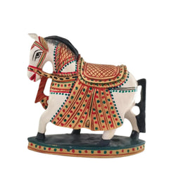 Colorful Hand-Painted Horse with Base | Traditional Art Decor maruthi handicrafts