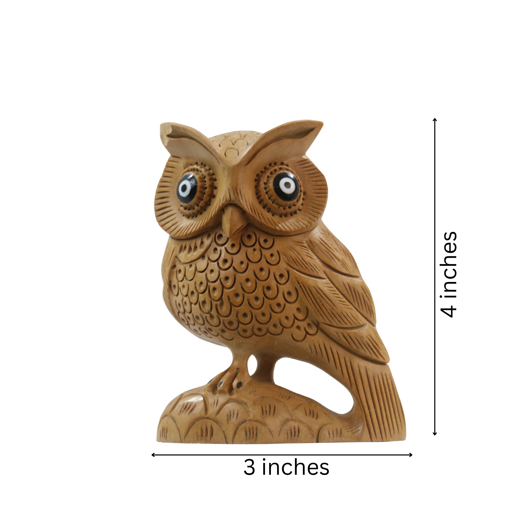 Handmade Wooden Jali Owl – Intricate Carved Decor Piece