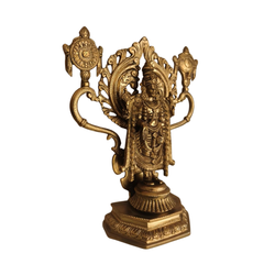 Handcrafted Brass Lord Venkateswara Idol | Traditional Balaji Statue with Shankh & Chakra   Brass Artwork
