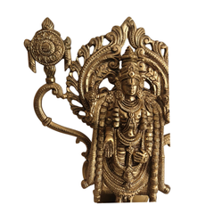 Handcrafted Brass Lord Venkateswara Idol | Traditional Balaji Statue with Shankh & Chakra   Brass Artwork