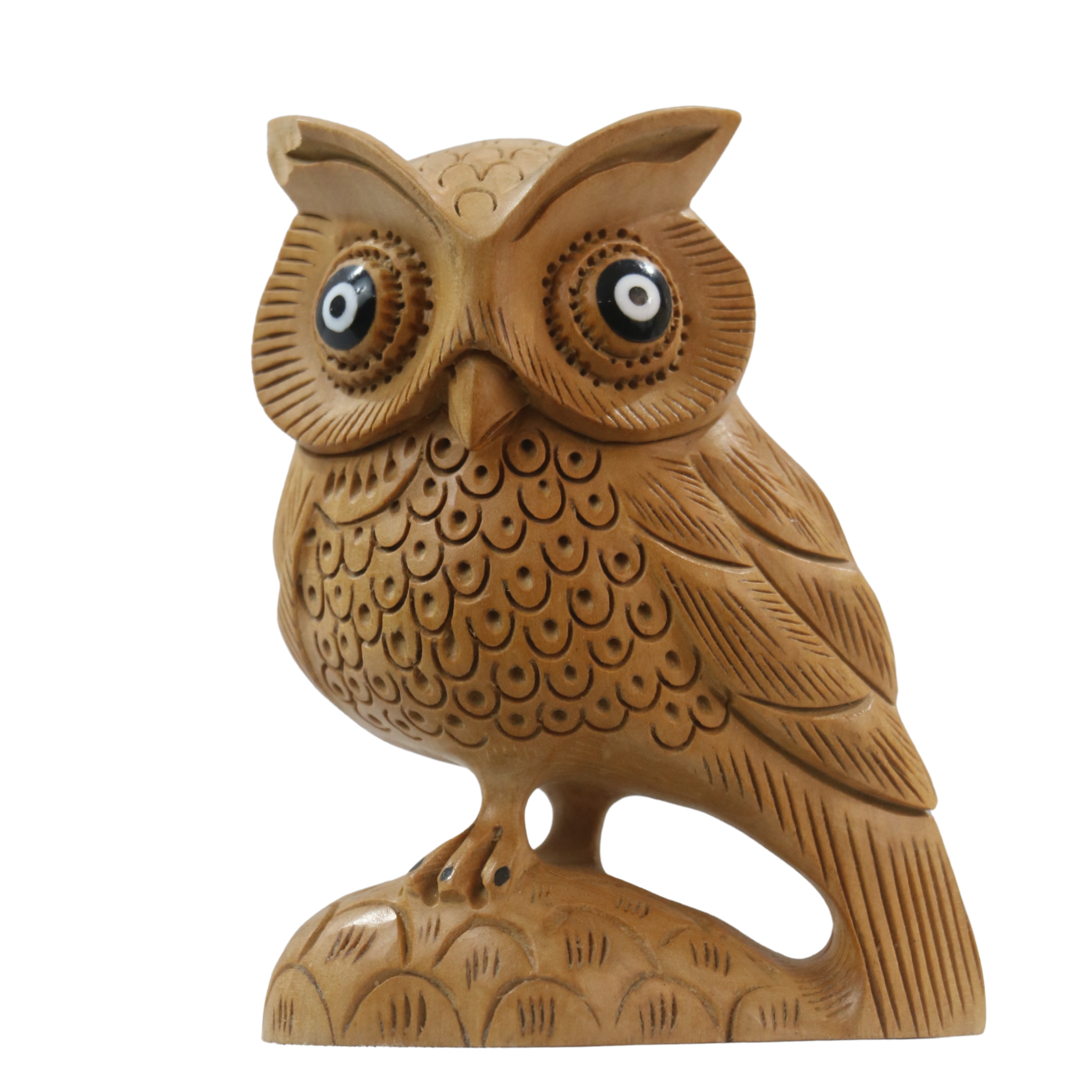 Handmade Wooden Jali Owl – Intricate Carved Decor Piece