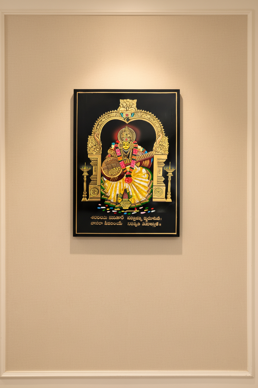 Divine Goddess Saraswati Nirmal Painting   Paintings