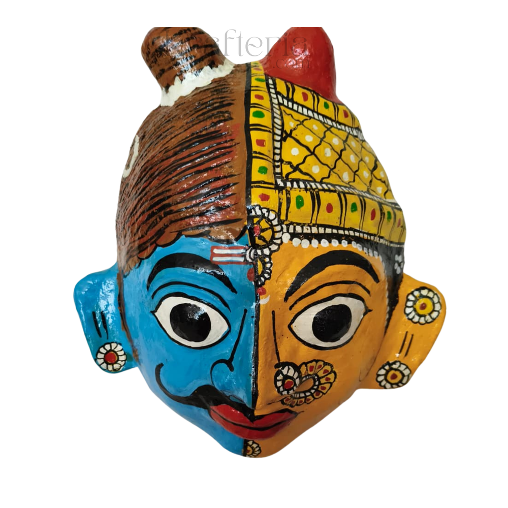 Hand-Painted Ardhanarishvara Face Wall Hanging   wall decor