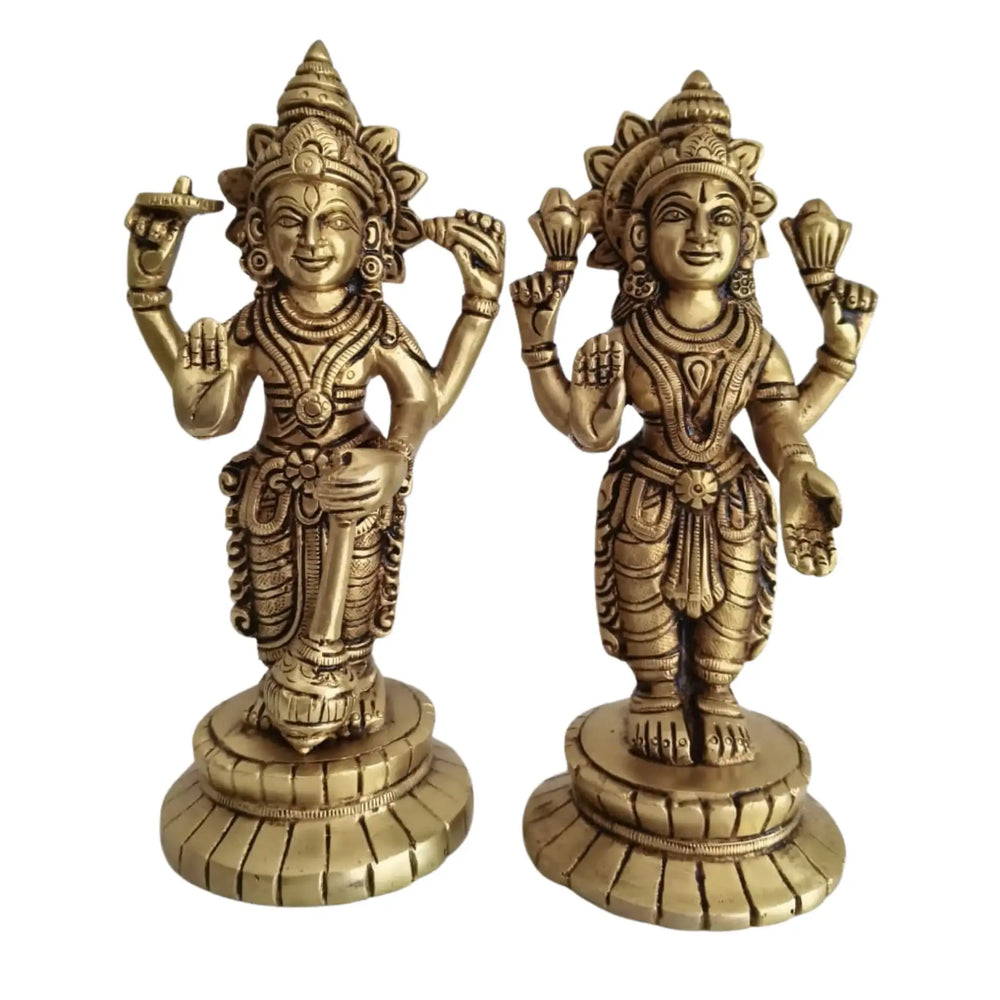 Brass Lakshmi Vishnu Idol Set   Brass Ware
