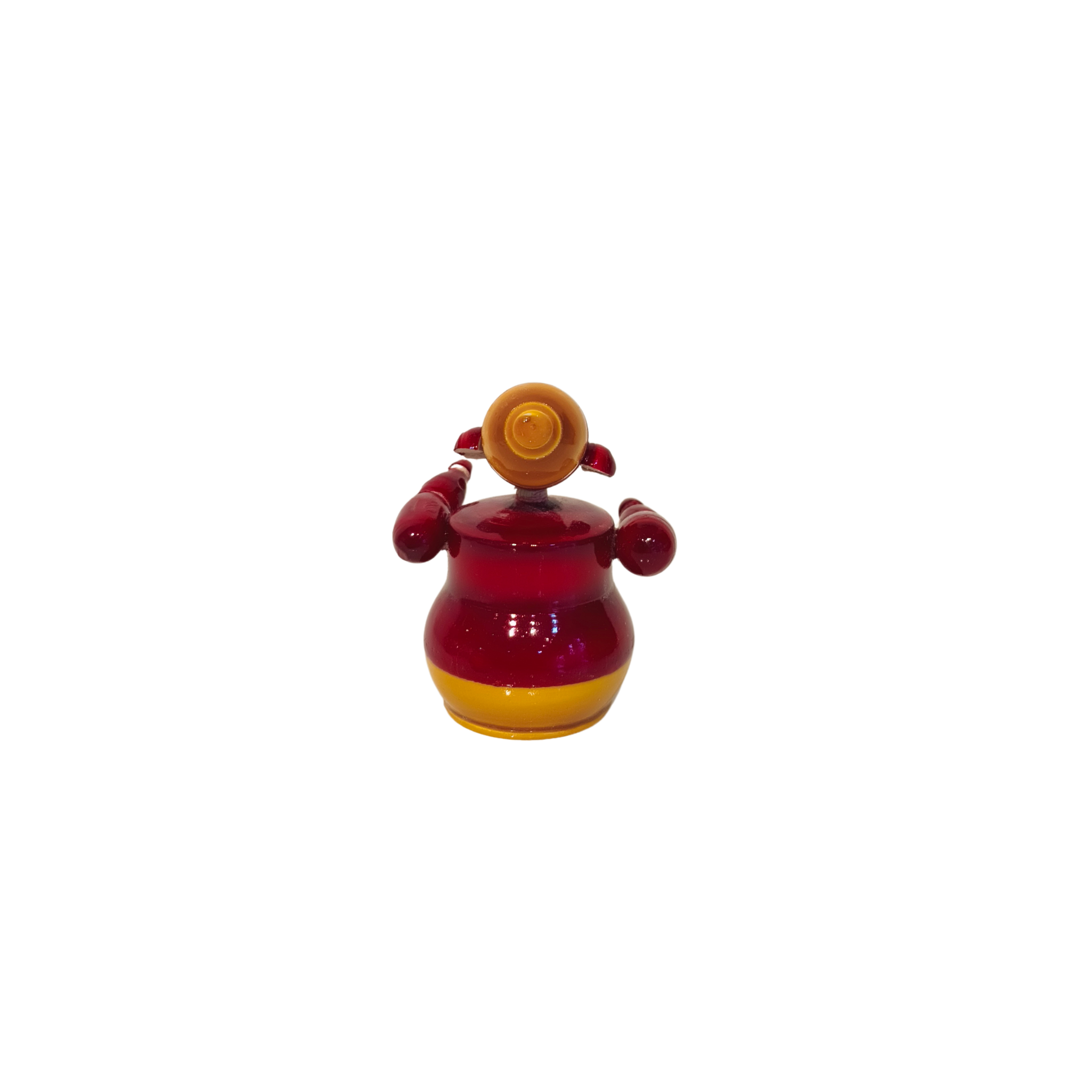 Charming Etikoppaka Lacquer Lord Ganesha - Deep Red and Yellow Art