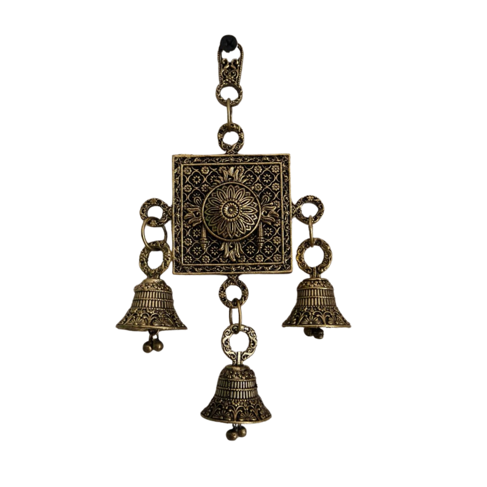 Antique Brass Floral Mandala Wall Hanging   Brass Artwork