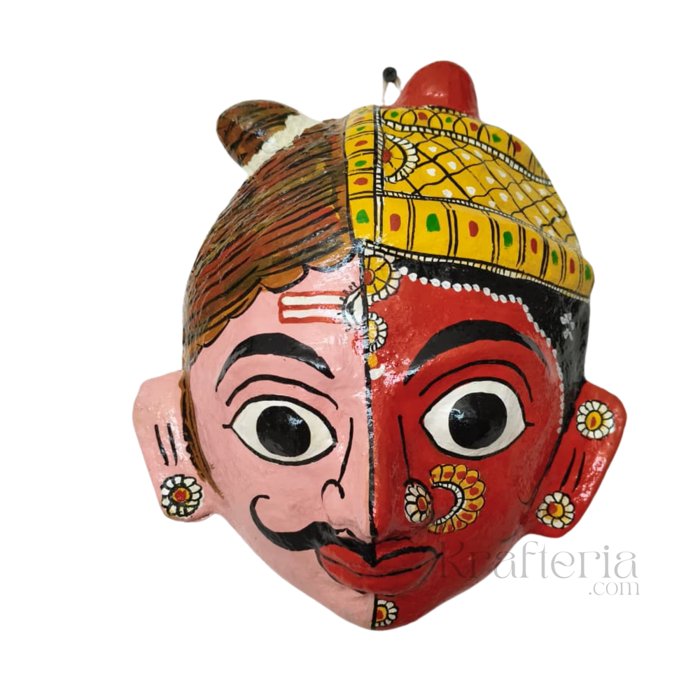 Hand-Painted Ardhanarishvara Face Wall Hanging   wall decor