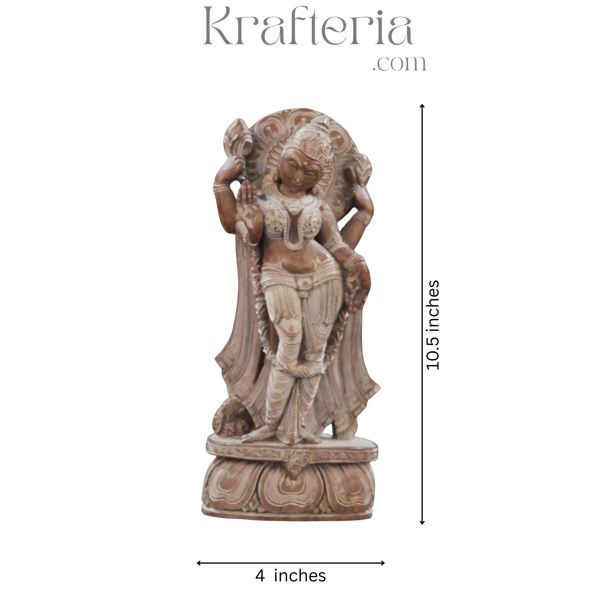 Parvathi Sculpture in Red Marble – Divine Grace and Strength
