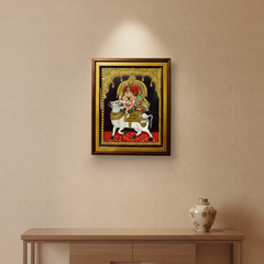 Shiva and Parvathi on Nandi – Thanjavur Divine Art