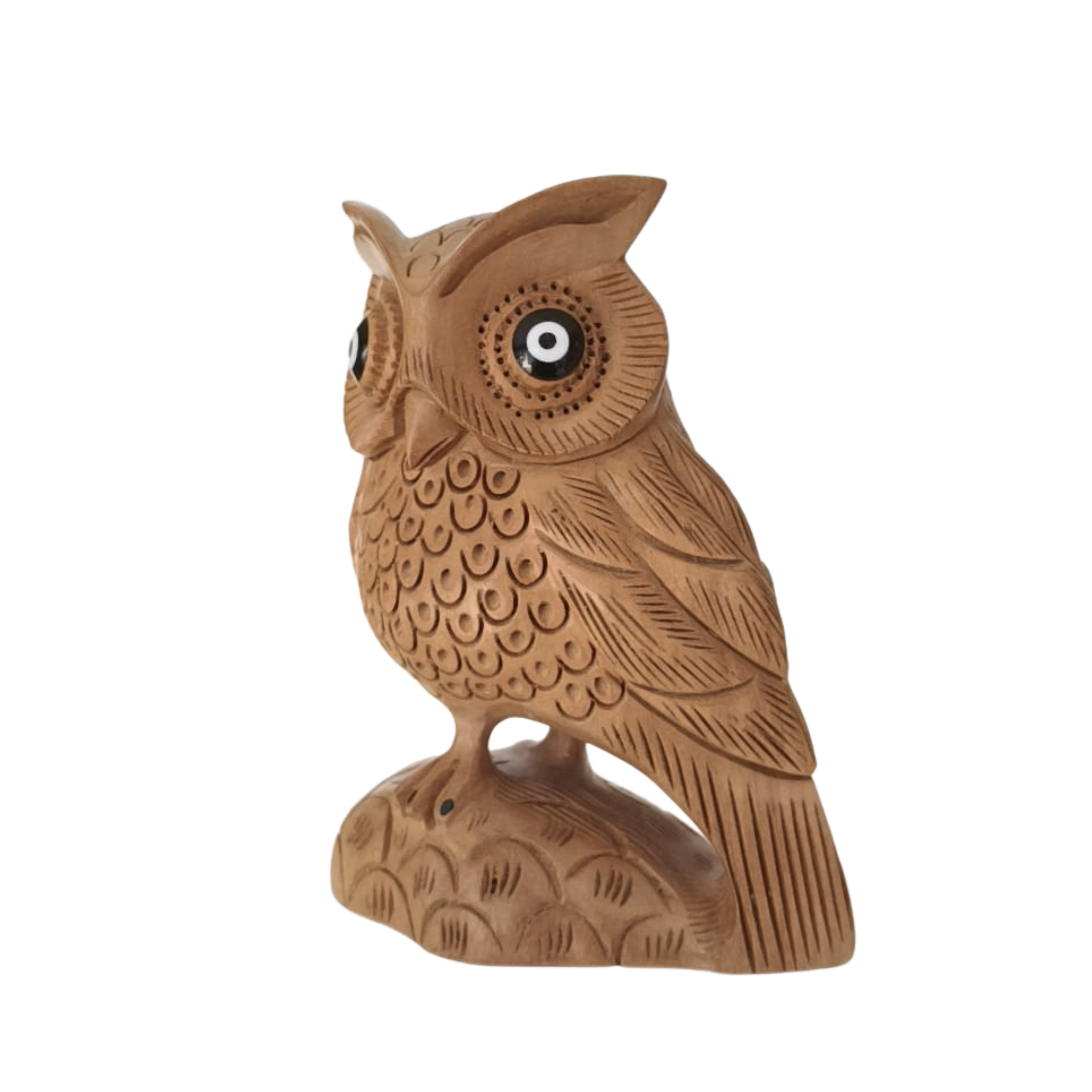 Handmade Wooden Jali Owl – Intricate Carved Decor Piece