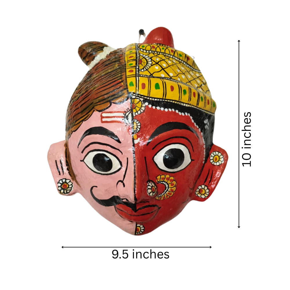 Hand-Painted Ardhanarishvara Face Wall Hanging   wall decor