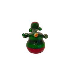 Vibrant Etikoppaka Lord Ganesha - Glossy Green and Red Lacquer Art