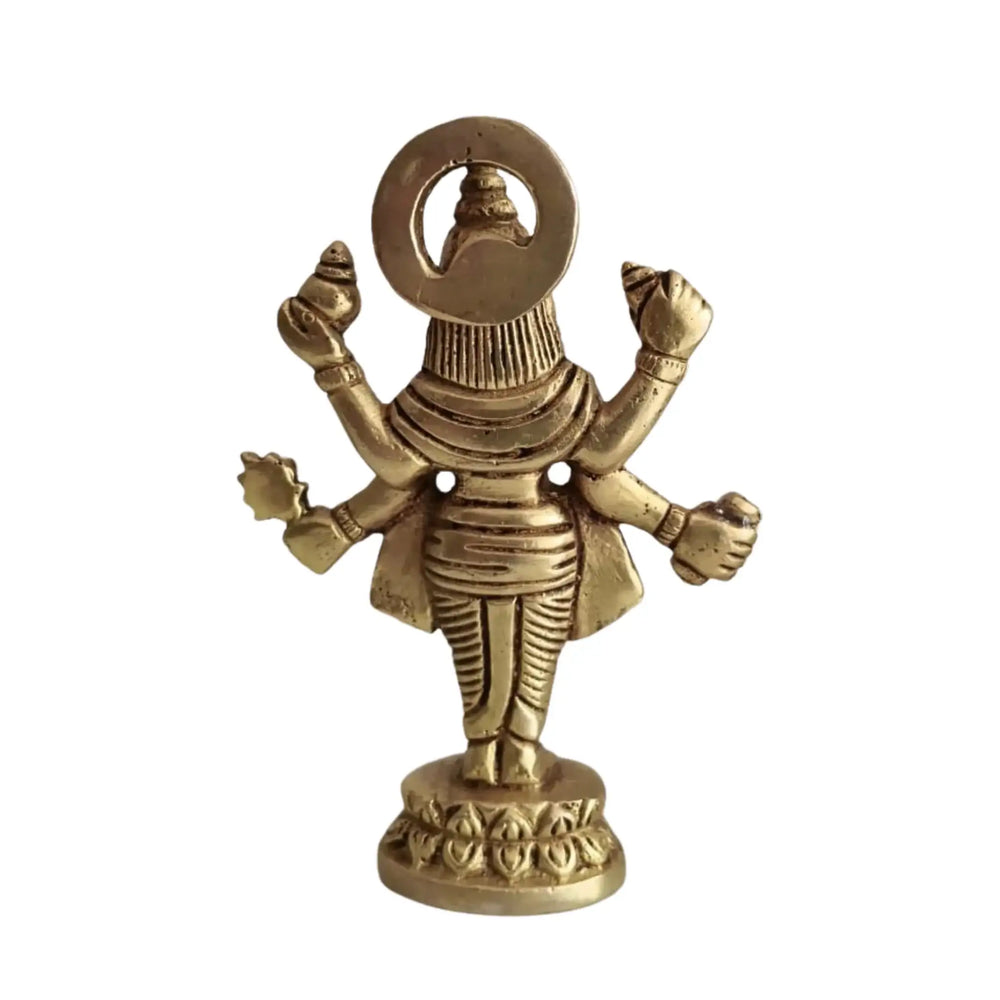 Brass Vishnu Idol – Four-Armed for Pooja & Home Decor   Brass Ware