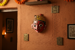 Hand-Painted Ardhanarishvara Face Wall Hanging   wall decor