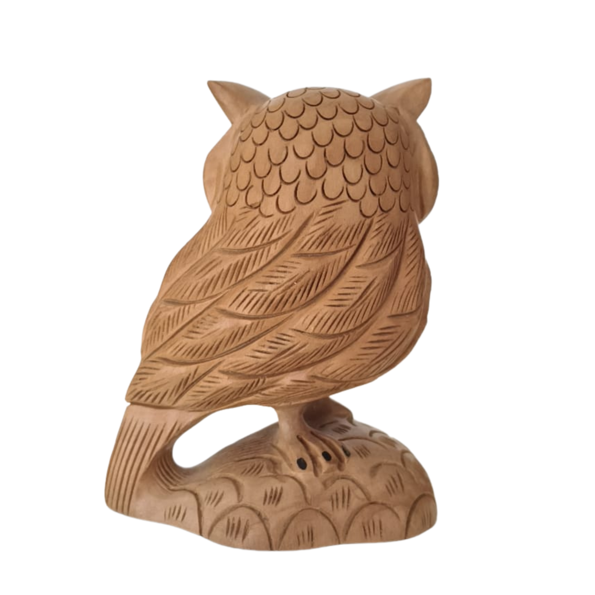 Handmade Wooden Jali Owl – Intricate Carved Decor Piece