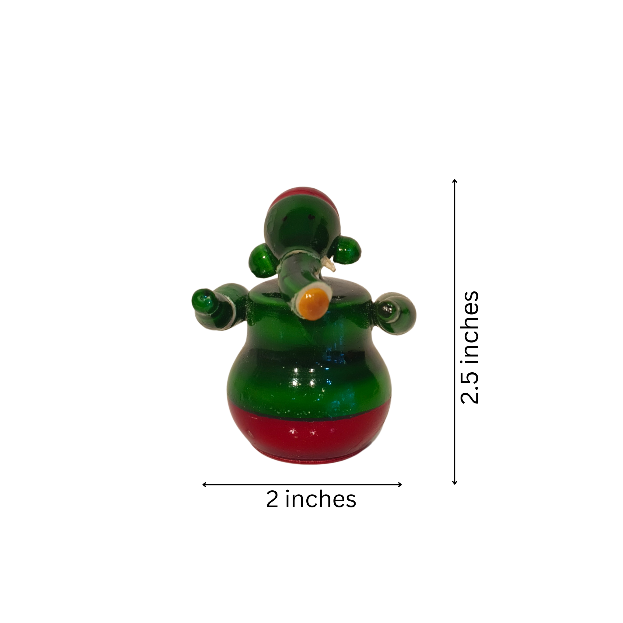 Vibrant Etikoppaka Lord Ganesha - Glossy Green and Red Lacquer Art