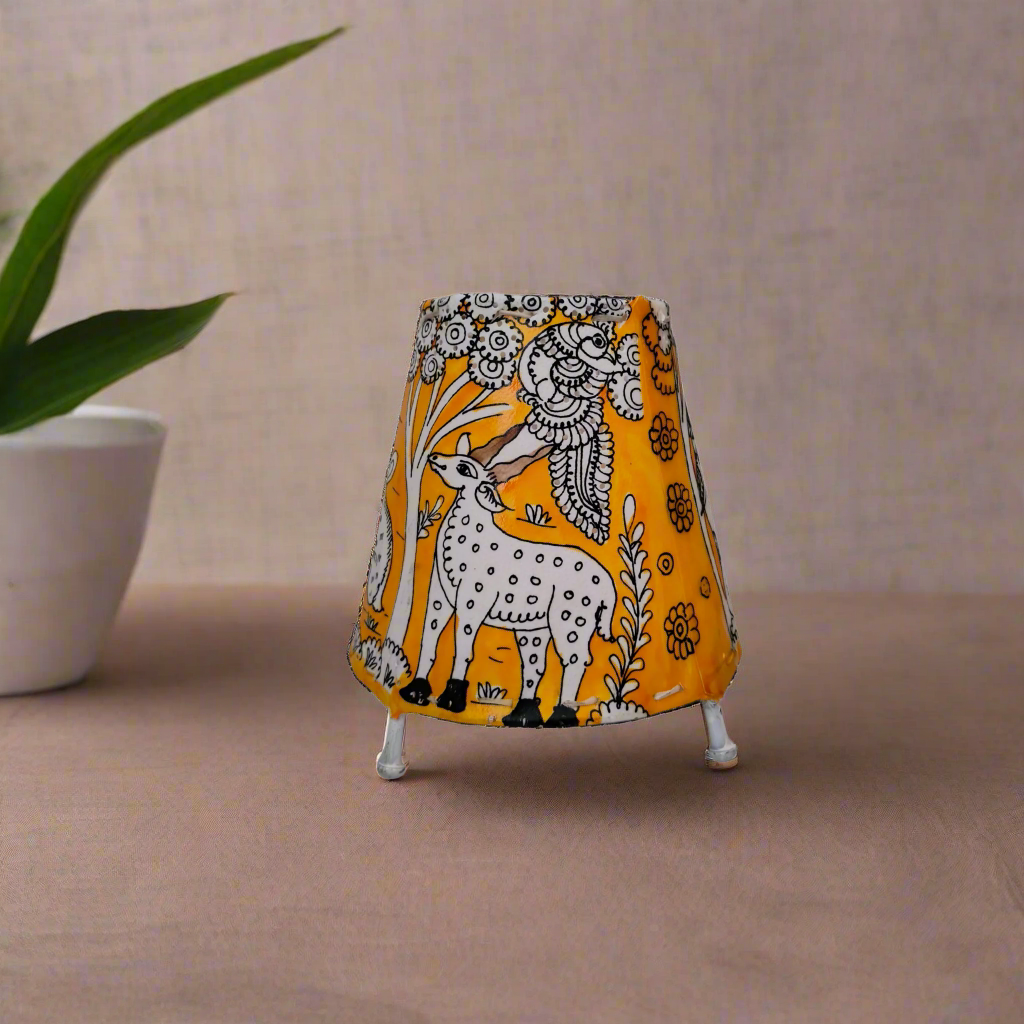 Whimsical Forest Mouse Leather Puppetry Art Lamp Shade | Bed Lamp