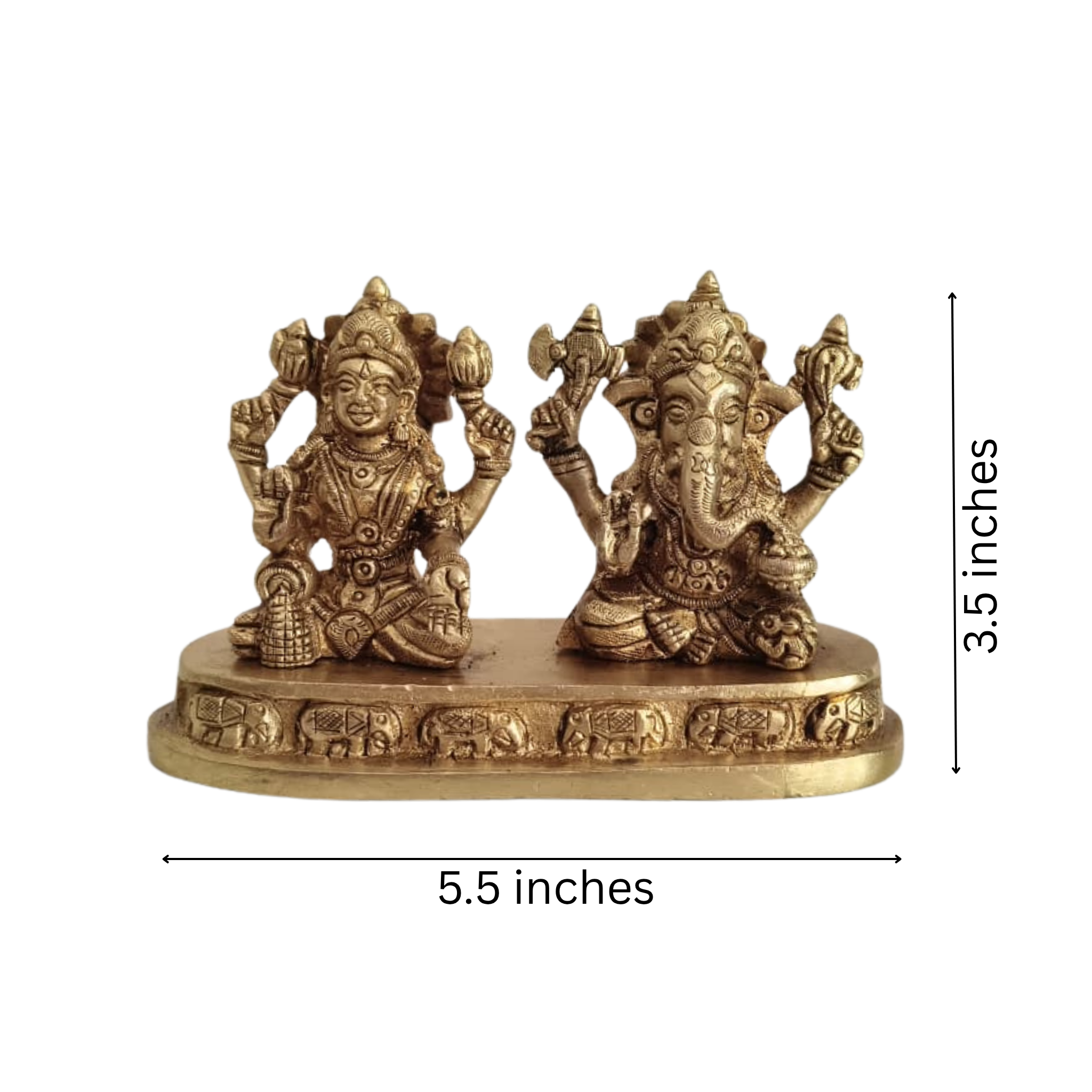 Divine Prosperity – Lakshmi Devi and Ganesha Brass Idol