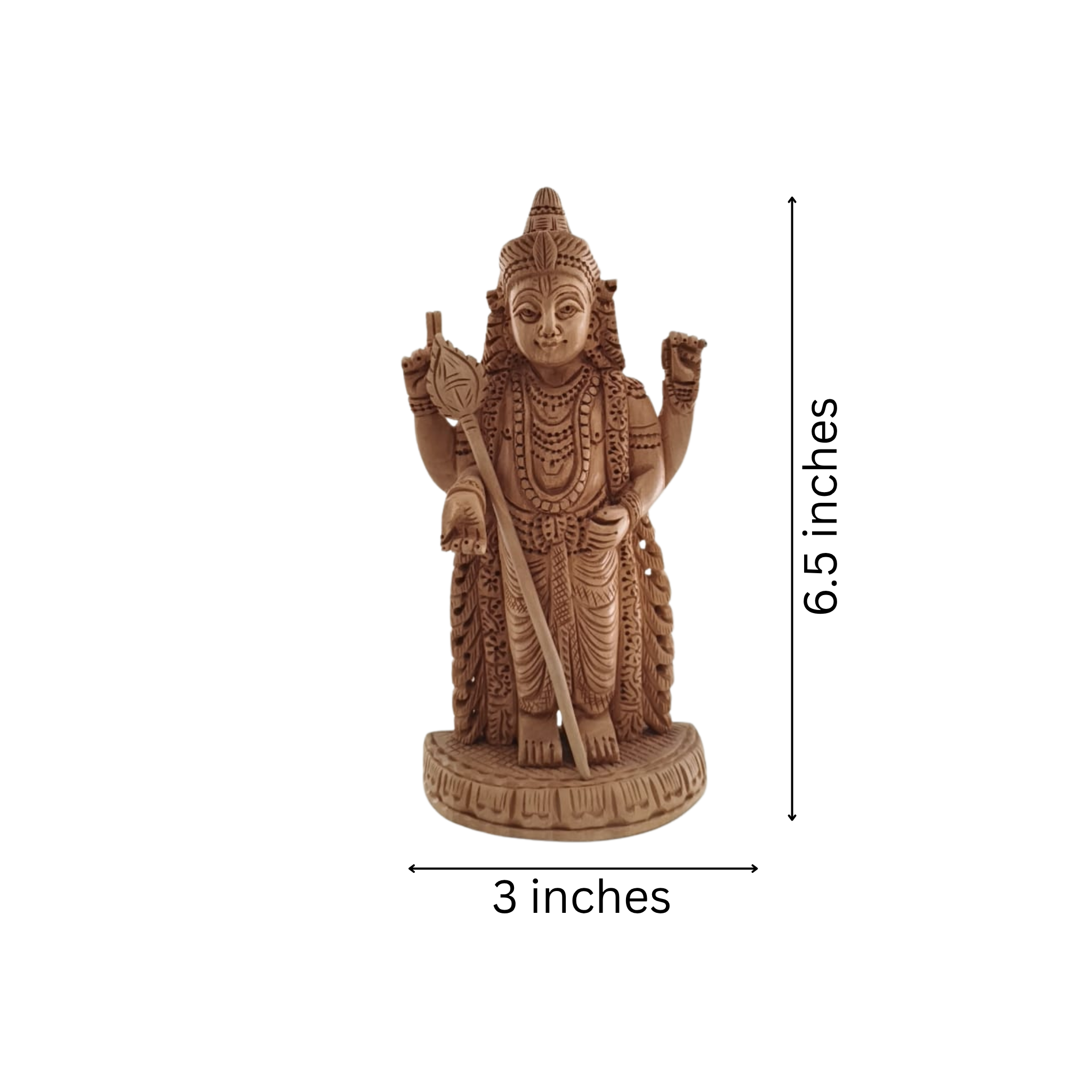 Murugan/Shanmugan Idol | Traditional Hindu Deity Sculpture