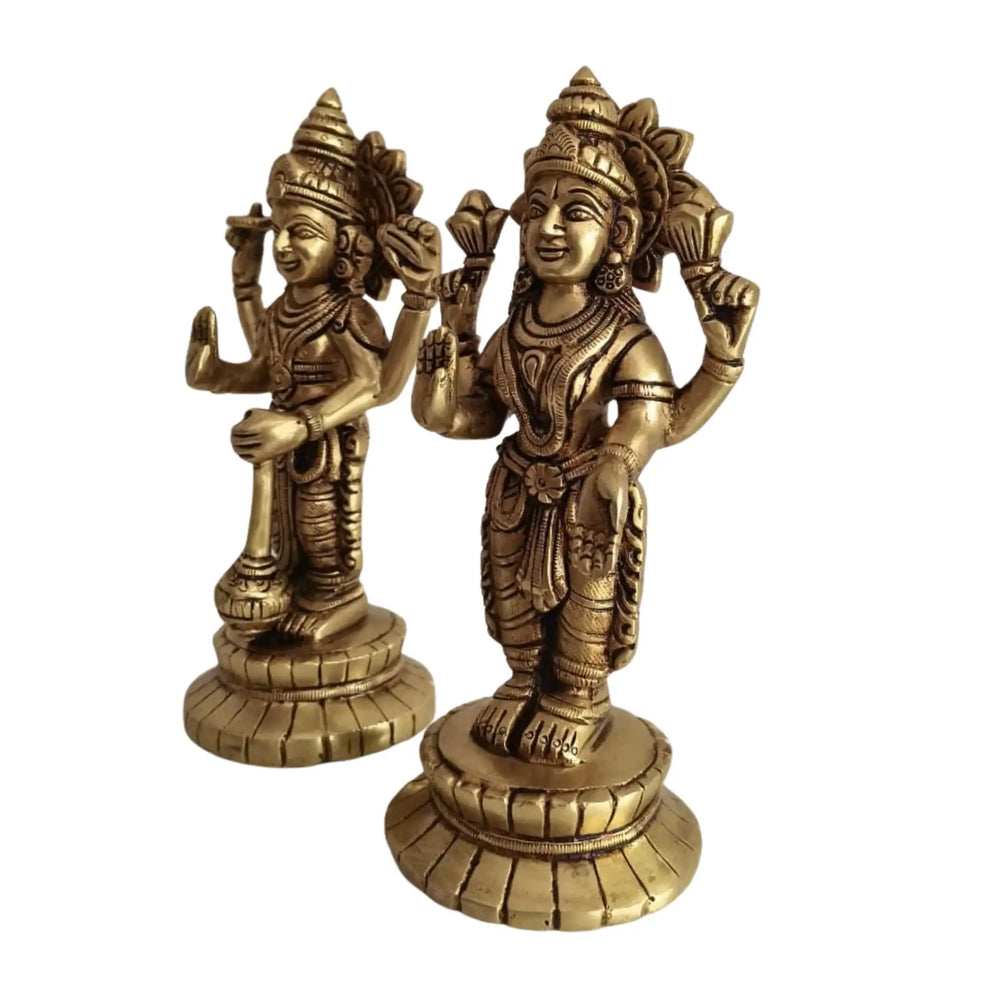 Brass Lakshmi Vishnu Idol Set   Brass Ware
