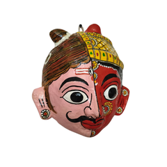 Hand-Painted Ardhanarishvara Face Wall Hanging   wall decor