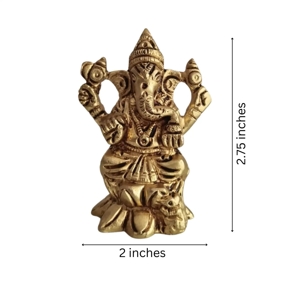 Lord Ganesha Idol with Turban – Remover of Obstacles for Success and Wisdom   Brass Ware