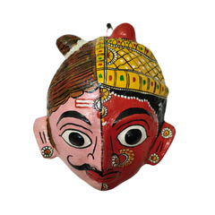 Hand-Painted Ardhanarishvara Face Wall Hanging   wall decor