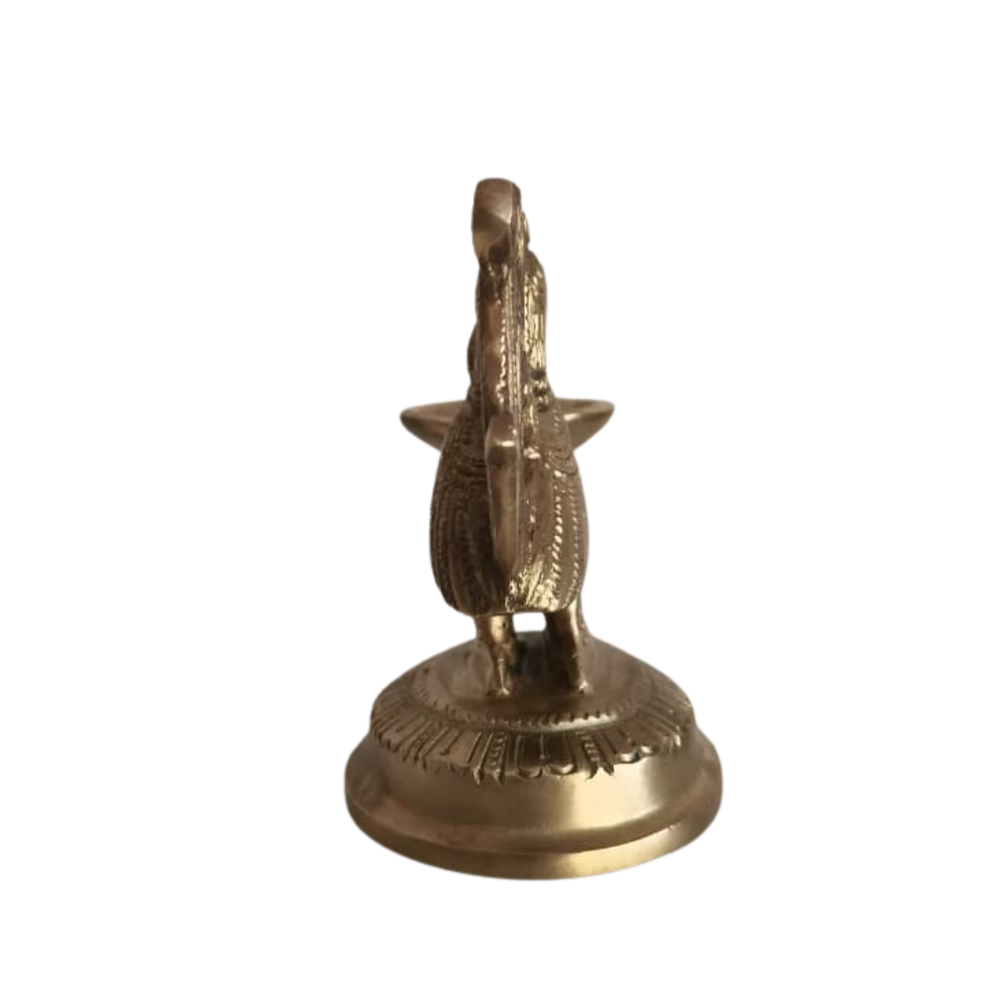 Handcrafted Brass Hamsa (Annapakshi) Table Diya | Traditional Mythical Bird Oil Lamp   Brass Artwork