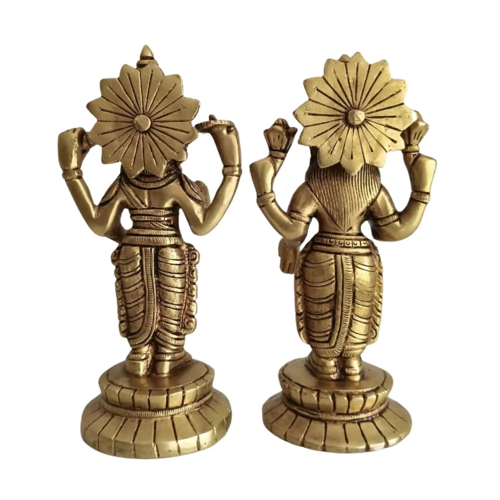 Brass Lakshmi Vishnu Idol Set   Brass Ware
