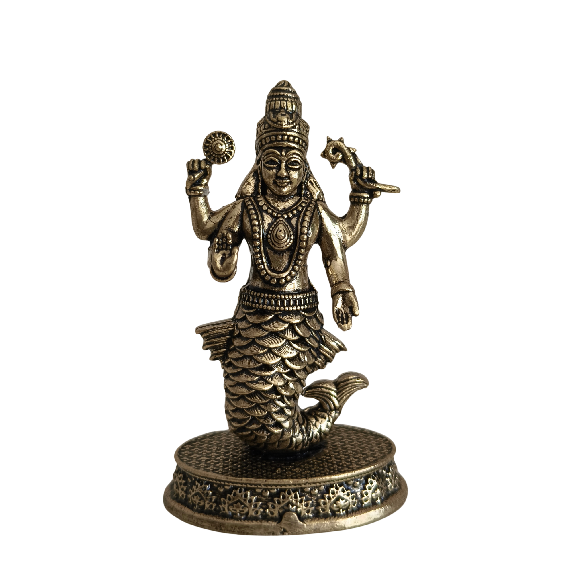 Brass Idol of Lord Matsya (The Fish Avatar of Lord Vishnu)