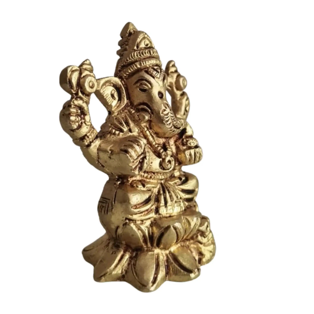 Lord Ganesha Idol with Turban – Remover of Obstacles for Success and Wisdom   Brass Ware