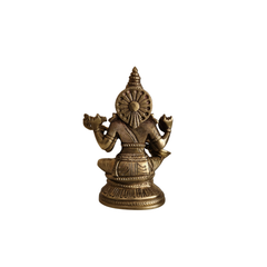 Handcrafted brass saraswati statue for pooja decor.