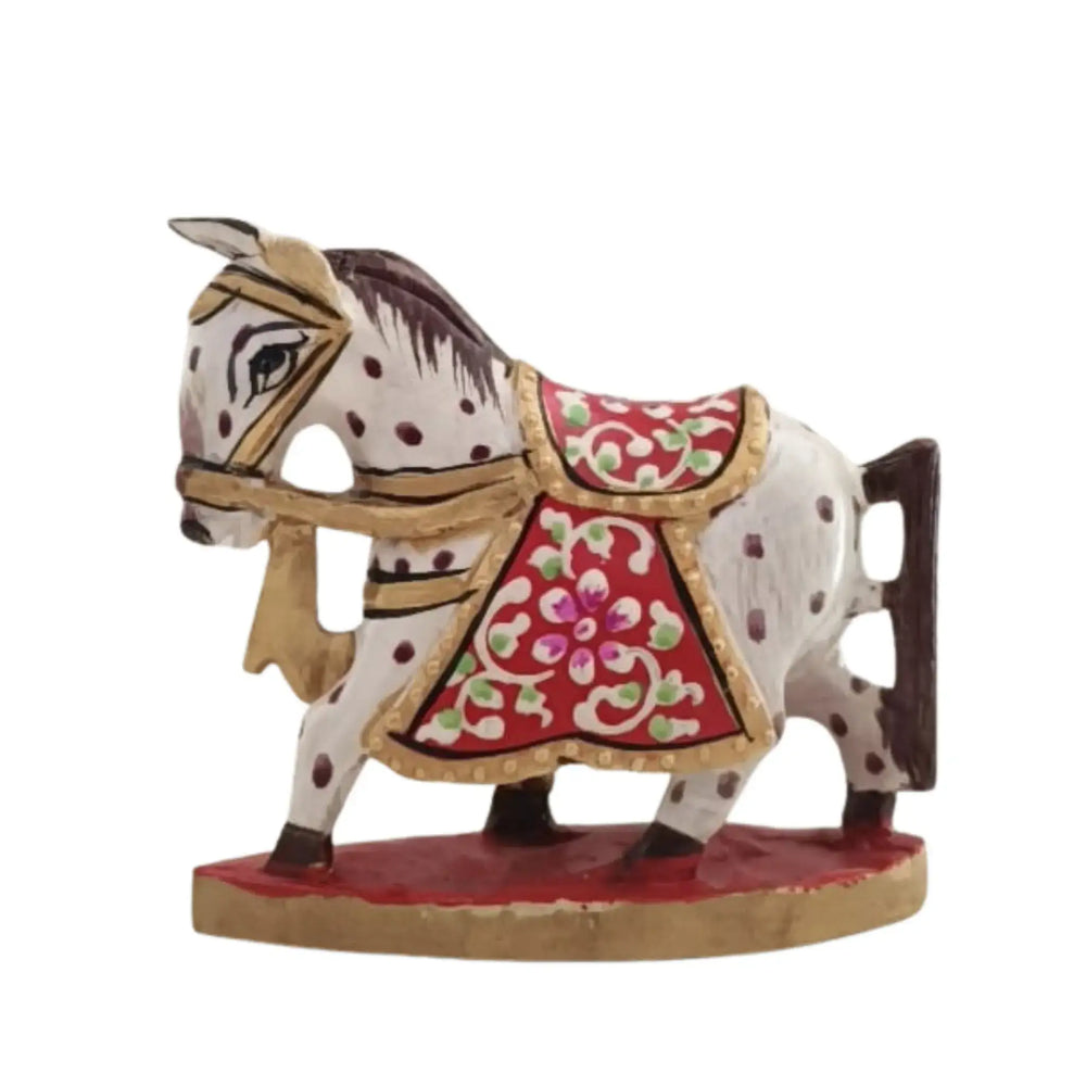 Colorful Hand-Painted Horse with Base | Traditional Art Decor maruthi handicrafts