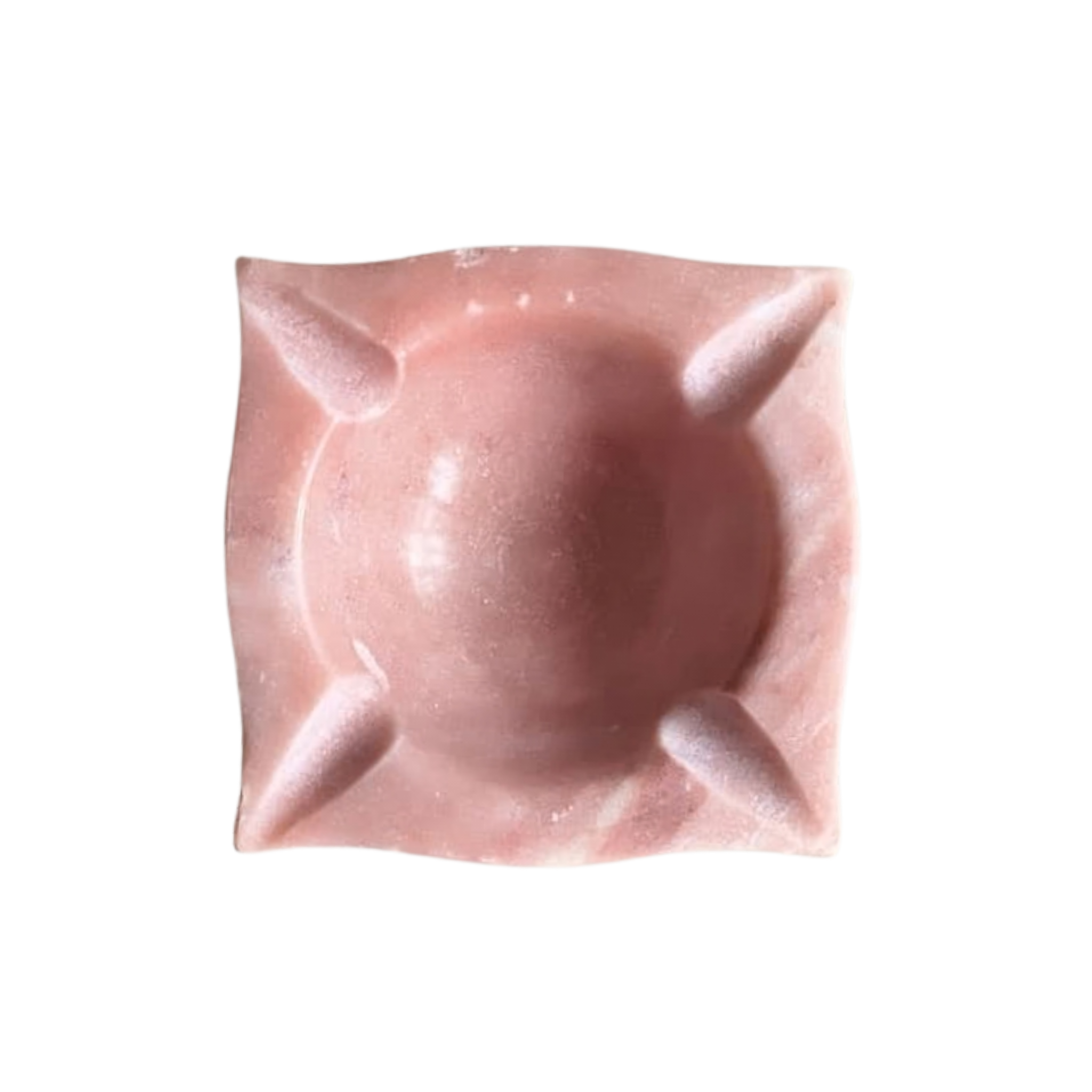 Handcrafted Pink Marble Diya with Stand   Marble Soft Stone