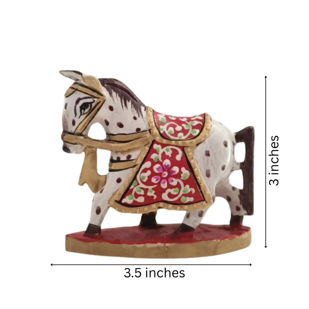 Colorful Hand-Painted Horse with Base | Traditional Art Decor maruthi handicrafts