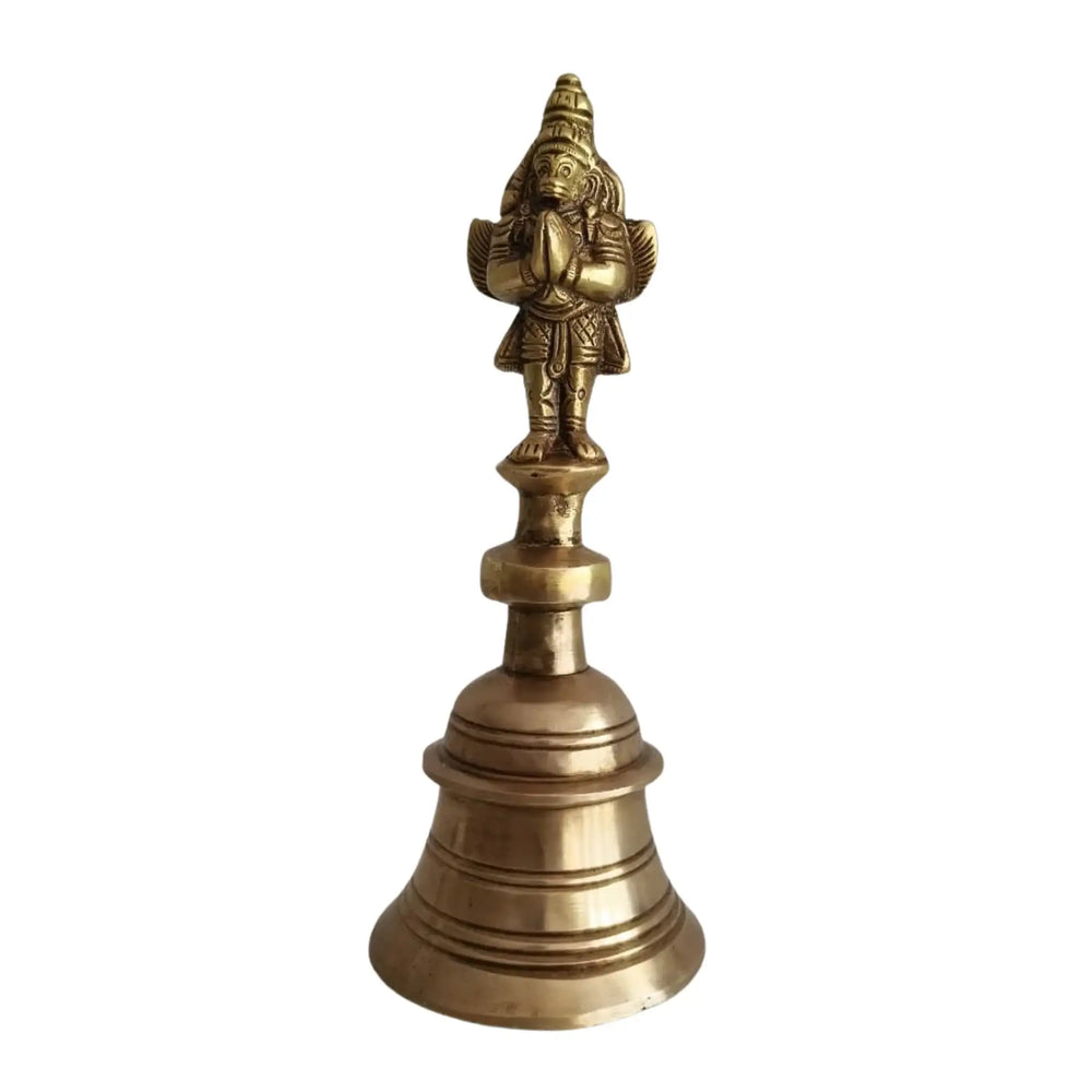 Handcrafted Brass Ghanta | Temple Bell with Auspicious Garuda Finial   Brass Ware