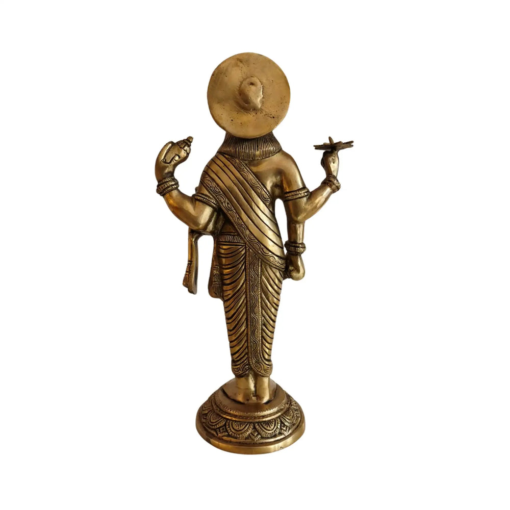 Standing Brass Idol of Lord Dhanvantari   Brass Ware