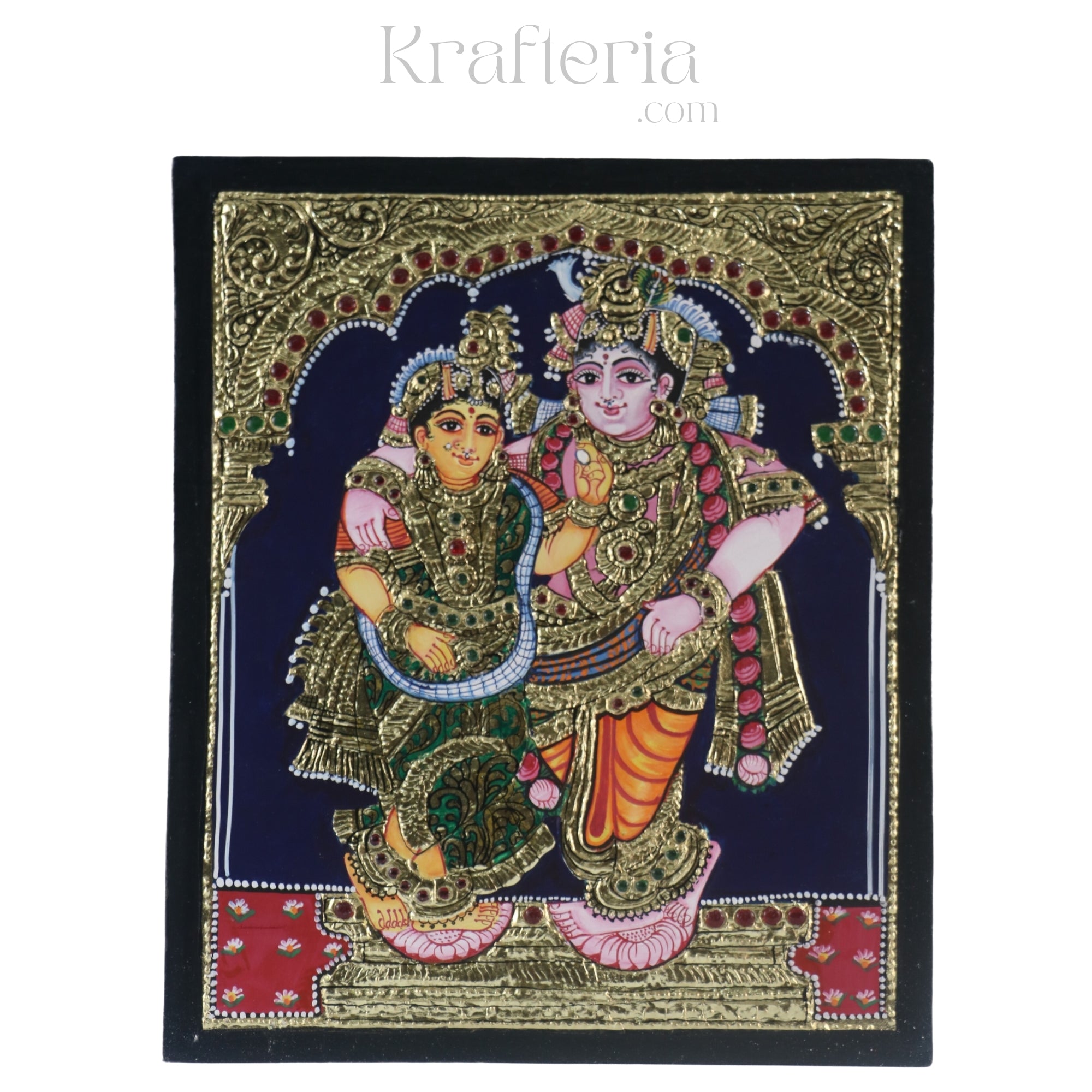 Elegant Radha Krishna – Thanjavur Artistry