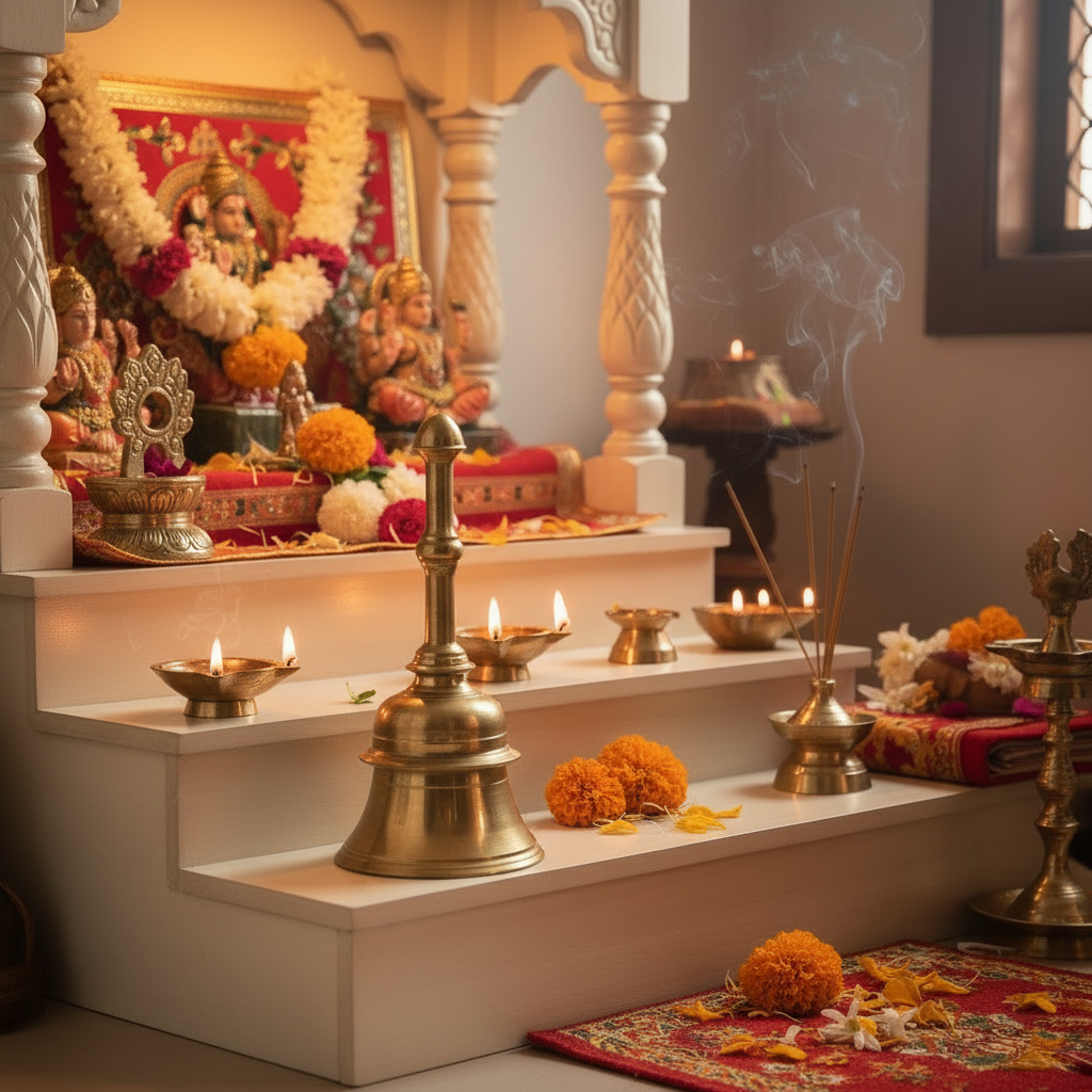 Pure Bronze Temple Bell – Ideal for Daily Pooja and Ceremonies