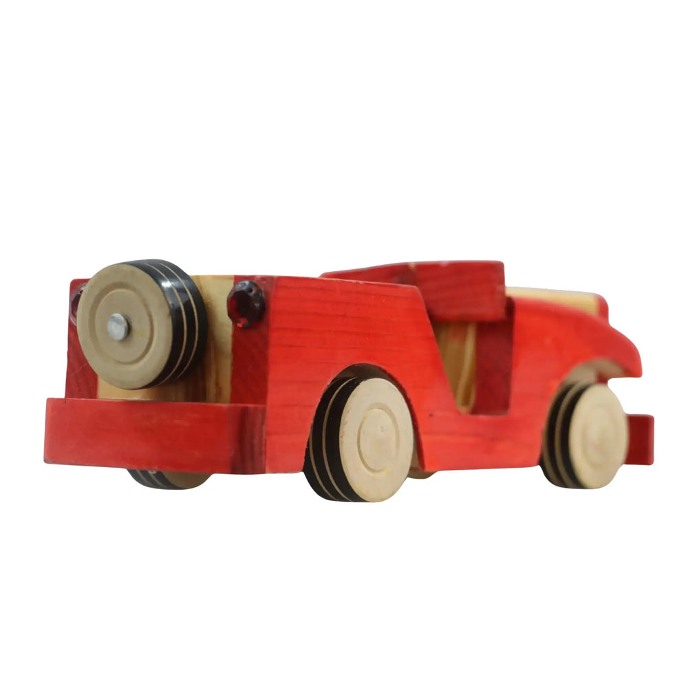 Traditional Indian Channapatna wooden racing car toy