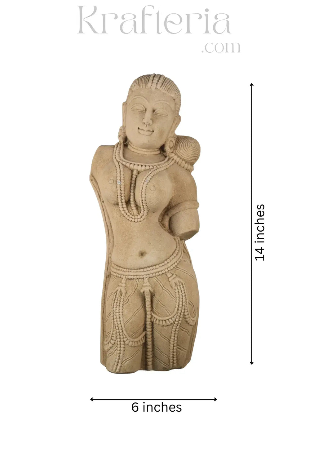 The Graceful Devi - A Sandstone Bust   Sand Stone